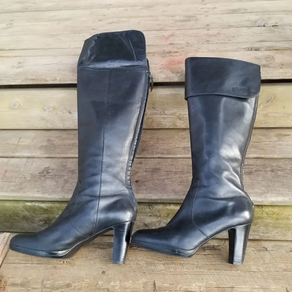 Ralph Lauren Mallarie Knee High OTK Fold Over‎ Equestrian Riding Tall Boots 9.5